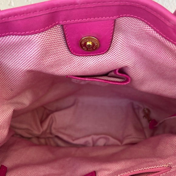 vintage Dooney & Bourke white and pink monogram canvas tote bag - Picture 9 of 11